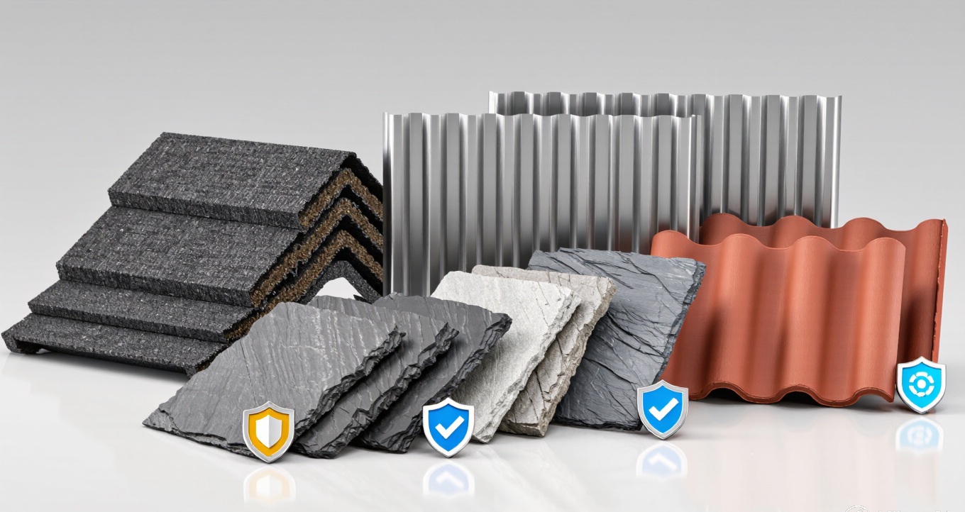 Side-by-side comparison of different roofing materials