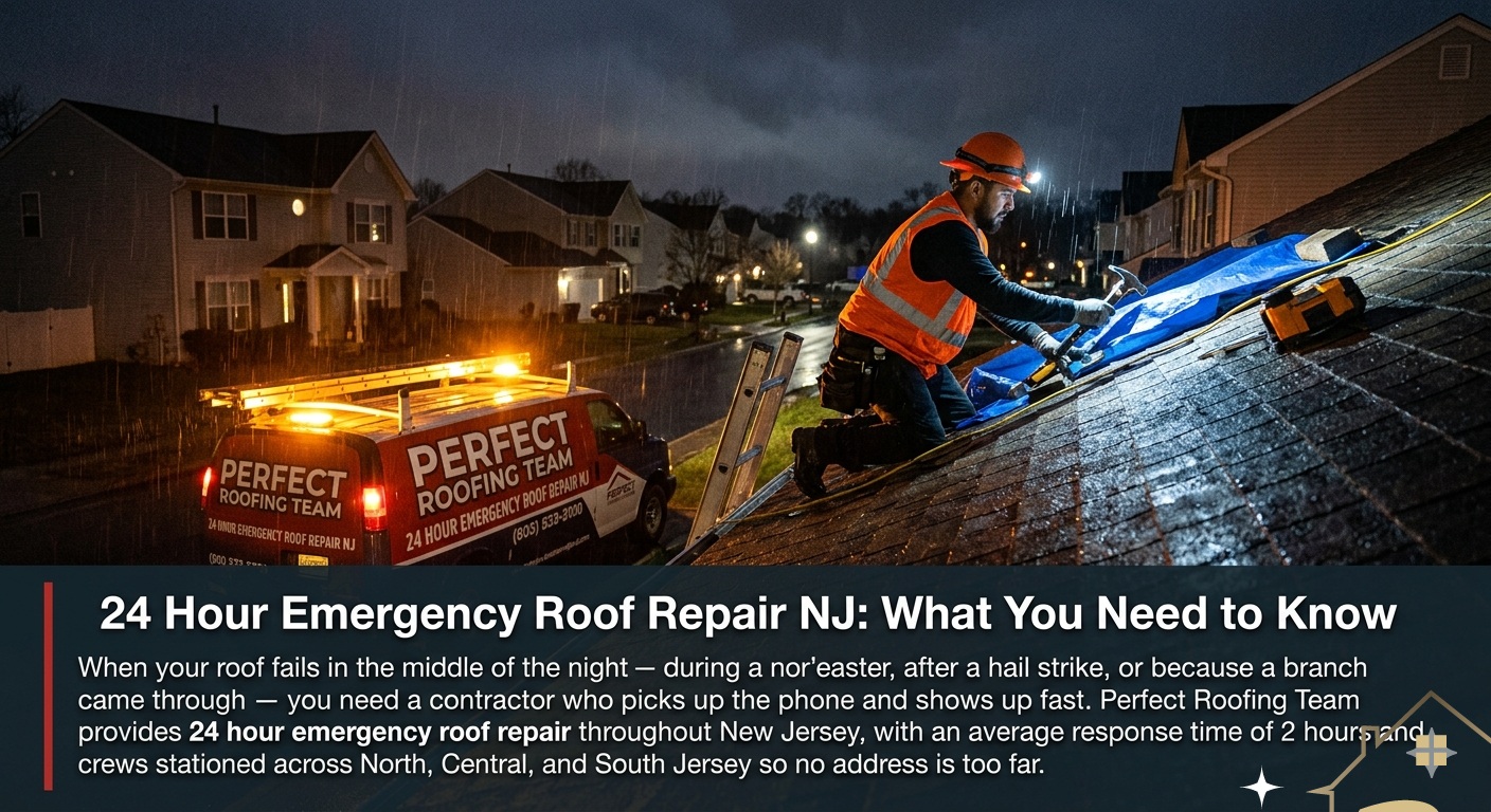 24/7 emergency roof repair crew responding to storm damage in New Jersey