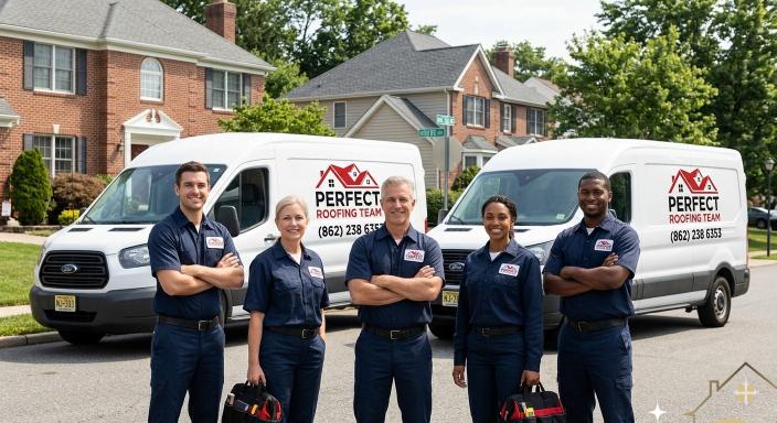 Perfect Roofing Team NJ emergency roof repair crew — licensed insured emergency roofers Bergen County
