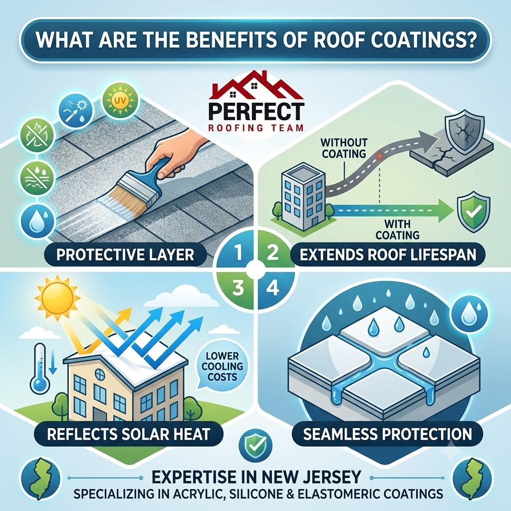 Benefits of Roof Coatings — Extended lifespan, energy efficiency, leak prevention
