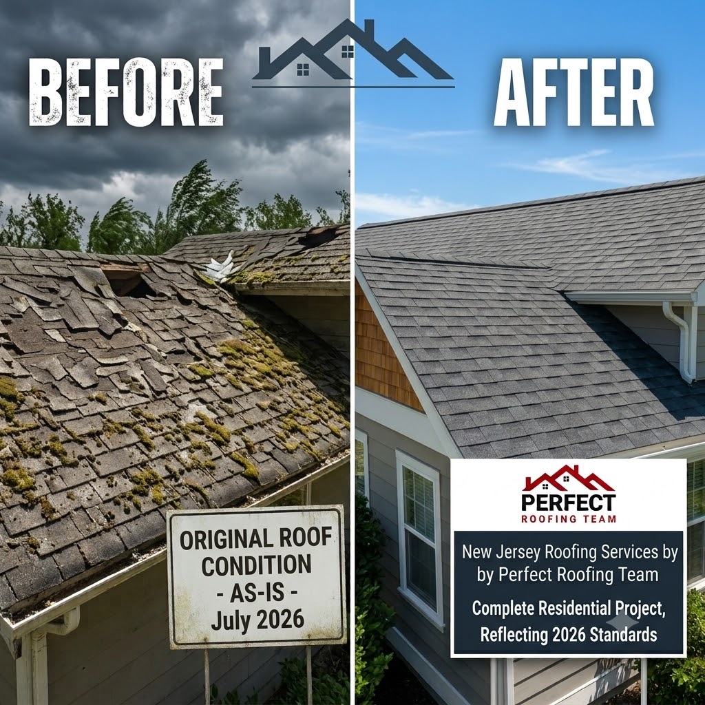 Complete residential roof repair and replacement project in New Jersey